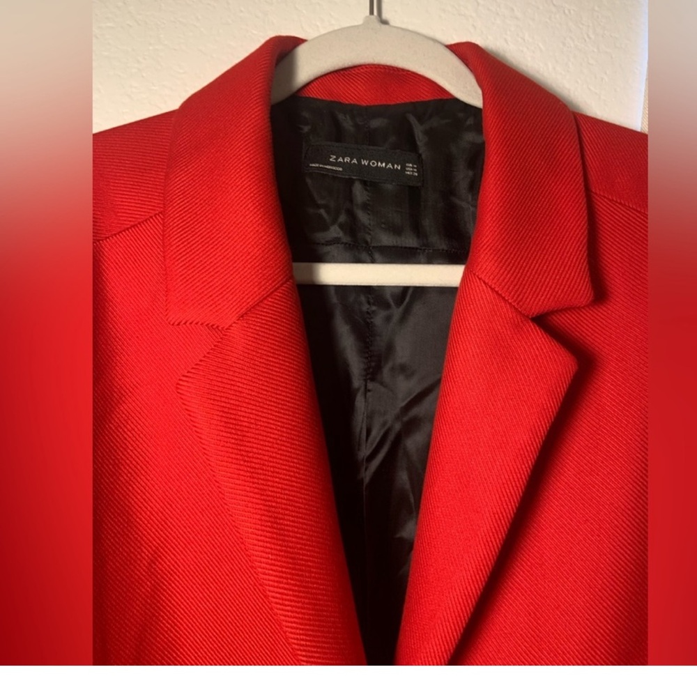 Zara Woman Red Women's Coat Size Medium - Picture 6 of 6